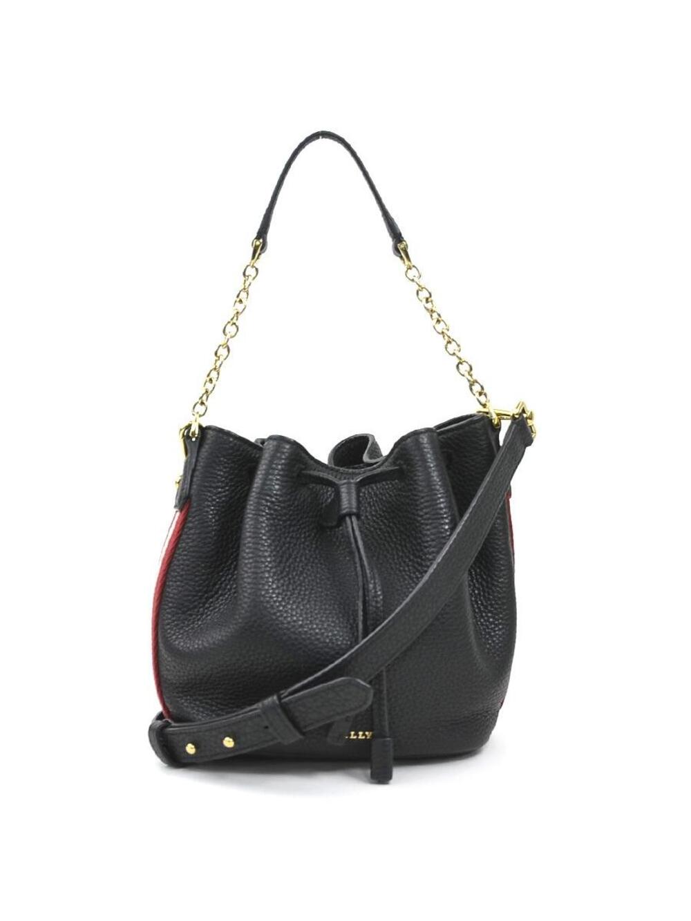 Auth Bally Shoulder Bag Black / Red #356393B22B